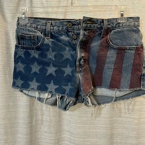 American Eagle Stars and Stripes Jean shorts